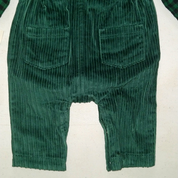 NEW! Baby Boys Corduroy Dungaree / Overalls Top & Bottom Set, Green - Cat & Jack - Picture 10 of 15